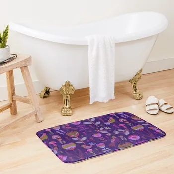 Коврик для ванной с птицами, тюльпанами и грибами, Декоративный набор для ванной комнаты, для дверного коврика