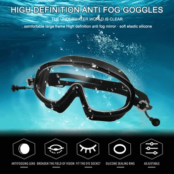 Очки для плавания с берушами Для мужчин и женщин, профессиональные очки для плавания по рецепту для взрослых, водонепроницаемые оптические очки для дайвинга