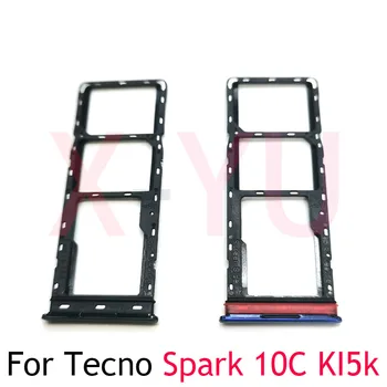 Для Tecno Spark 10C KI5k KI5m KI5 Держатель лотка для SIM-карты, слот адаптера, Запасные части для ремонта