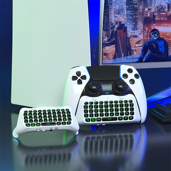 Клавиатура контроллера, совместимая с Bluetooth, внешняя клавиатура С зеленой подсветкой, встроенный динамик для PS5 Elite Handle