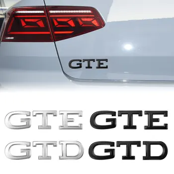 3D Хромированный Металл Серебристый/Черный GTE/GTD Автомобильный Стайлинг Логотип Бампер Задняя Дверь Багажник Задняя Наклейка Декор Для Volkswagen Golf 5 6 7 Passat
