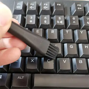 Черная антистатическая щетка 6 В 1, Портативная ручка, Нейлоновая Антистатическая щетка для чистки клавиатуры, Набор кистей для чистки