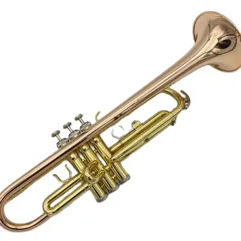 Высококачественный профессиональный трубный инструмент для начинающих играть на позолоченной люминофорной бронзе с обратным захватом левой трубы