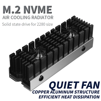 Радиатор M.2 NVME Двухмоторный Башенный SSD-Накопитель Из Меди и алюминия с Бесшумным 13-мм Двойным Вентилятором 2280 Solid State Drive Cooler