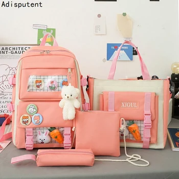 Японский Рюкзак для девочек-старшеклассниц, школьные сумки для девочек-подростков с несколькими карманами, Новый Женский рюкзак Kawaii Harajuku Cute Mochila