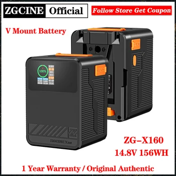 ZGCINE ZG-X160 V Mount Battery 14,8 V 156Wh Выходная мощность дисплея V Lock V-Образный Аккумулятор PD Быстрая Зарядка Для Зеркальной Камеры
