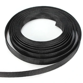 оплетенный кабельный рукав длиной 10 м диаметром 6/8/10/12/15 мм, черная проволочная обертка, защищающая кабельные рукава из нейлона для домашних животных
