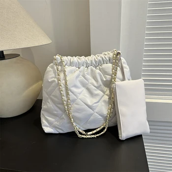 Женская стеганая сумка из 2 предметов, сумка через плечо, модная повседневная сумка-тоут с сумкой Cion Bag