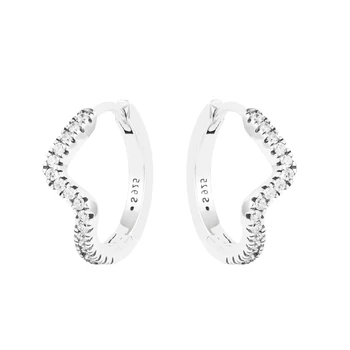 Серьги-кольца CKK Sparkling Wave из стерлингового Серебра 925 пробы Оригинальные Ювелирные изделия для женщин Pendientes Aros Plata 925 Mujer Aretes De