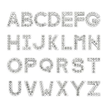 5 шт./лот A-Z 18 мм Прозрачные буквы-слайдеры из горного хрусталя, подходящие для изготовления ювелирных изделий 
