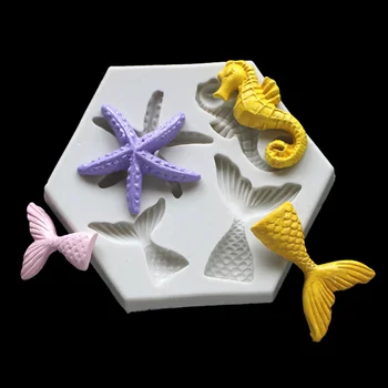 Прозрачная силиконовая форма Сушеный Цветок Рыбий хвост Силиконовая форма для украшения формы для выпечки своими руками