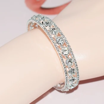 Модный браслет с кристаллами для женщин, свадебный браслет, украшения для рук, стразы, браслет для женщин, подарок для новобрачных, 1 шт. Раслет