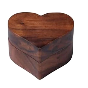 Деревянная коробка для колец, держатель обручального кольца в форме сердца с одним отверстием, элегантная и винтажная коробка для хранения колец