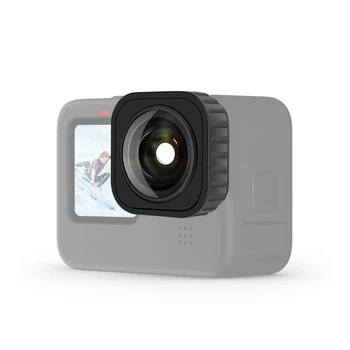 Объектив камеры PULUZ с защитой от встряхивания, широкоугольный 155 °, 5-метровый водонепроницаемый объектив, мод для GoPro Max/ Hero 12 11 10 9 Черный