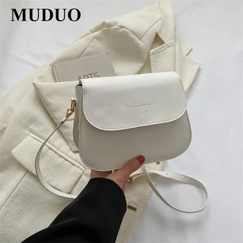 Модная седельная сумка MUDUO 2024, женская сумка через плечо из искусственной кожи, простая однотонная сумка-мессенджер, дизайнерские сумки, чехол