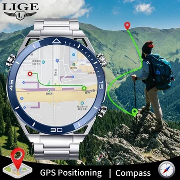 LIGE Новый GPS Трекер Bluetooth Call Ultimate Смарт-Часы Мужские Полносенсорные Спортивные Часы ECG + PPG Мужские Умные Часы для Мужчин
