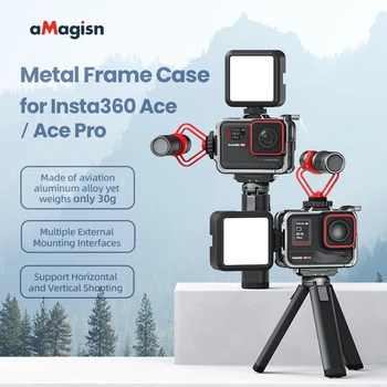 Металлическая Расширенная Рамка aMagisn Для Экшн-камеры Insta360 Ace Pro /Ace Защитная Рамка Для Аксессуаров Для Экшн-Камеры Insta 360
