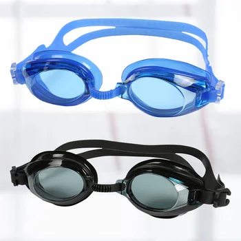 2 пары очков для плавания, снаряжение для плавания, противотуманные, герметичные очки для плавания для мужчин (черный + королевский + синий)