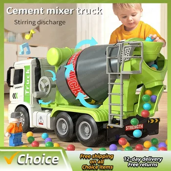 Имитационный Инерционный инженерный грузовик для смешивания цемента, Акустооптический бетонный набор, игрушечная машинка, игрушки для детей от 2 до 4 лет