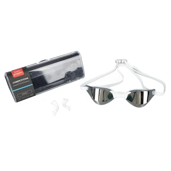 Очки для плавания с ПК-линзами, очки для гонок, мягкий силиконовый ремешок с 2 держателями для носа для подводного плавания