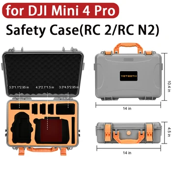 Для DJI Mini 4 PRO Чехол для хранения Портативный чемодан Жесткий футляр Взрывозащищенная коробка для переноски аксессуаров для контроллера DJI RC 2