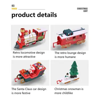Рождественский поезд, набор игрушек для железнодорожных путей, креативный декор, Рождественская елка, Поезд, Подарочная игрушка для детей, подарок на День рождения, Рождественский декор