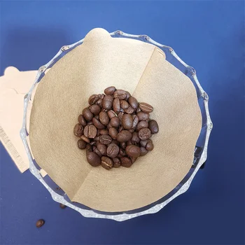 100шт V-образный Бумажный конус для сбора древесной массы, Кофейный фильтр, пакет для сита для кофе, аксессуары для заварки чая Эспрессо