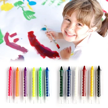 6 Цветов карандашей для рисования лица, нетоксичные пастельные ручки для рисования тела, моющиеся, экологически чистые, креативные для детской вечеринки на Хэллоуин