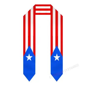 Пользовательское Название Или Логотип Шарф с Флагом Пуэрто-Рико, Выпускной Палантин, Пояс для Международного обучения За границей, Класс 2023 года, Шаль