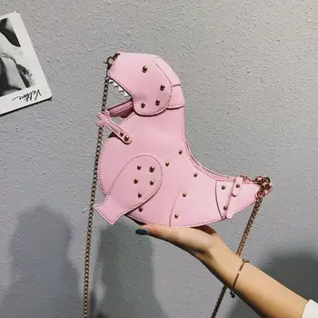 Модный тренд для девочек, 3D дизайн динозавра, заклепки, сумочка на цепочке из искусственной кожи, сумка-тоут, женская мини-сумка-мессенджер через плечо с клапаном