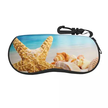 Футляр для очков, мягкая сумка для очков, морские звезды и ракушки на пляже, переносная коробка для солнцезащитных очков, сумка для очков, футляр для очков