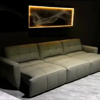 Раскладной диван-кровать из натуральной кожи с электроприводом, Функциональный диван-кровать Mordern Big Sofas Cama Nordic Salon на 3 места