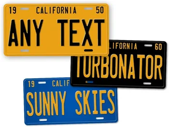 Антикварный ретро официальный автомобильный знак штата Калифорния 1950-х, 1960-х, 1970-х годов, винтажная копия номерного знака CA, любой текст! Персонализированный знак
