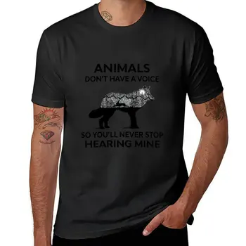 У новых животных нет голоса, так что вы никогда не перестанете слышать мою футболку, футболки для мужчин и мальчиков, рубашки с животным принтом, мужская одежда