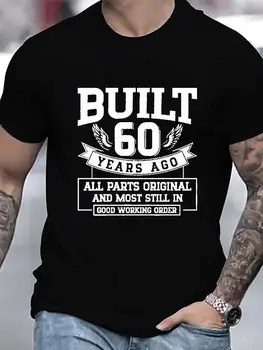 Мужская футболка в повседневном стиле с принтом 60-летней давности, удобная футболка с круглым вырезом