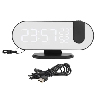 Проекционный будильник, светодиодные цифровые светочувствительные электронные часы с проектором на 180 градусов