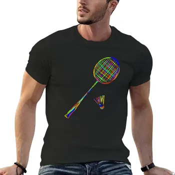 Красочная футболка для бадминтона с обводкой Эстетическая одежда винтажная футболка Мужские футболки