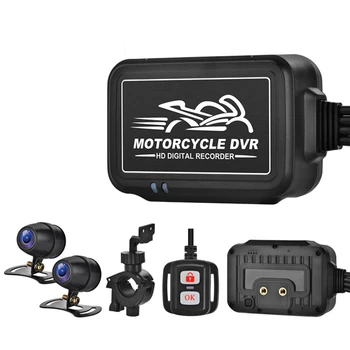 Двойная мотоциклетная камера 1080P Водонепроницаемый регистратор вождения HD Ночной видеомагнитофон для вождения мотоцикла в мотокроссе