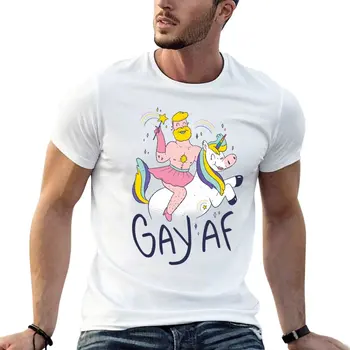 Футболка GAY AF с животным принтом для мальчиков, футболка оверсайз, мужские футболки чемпиона