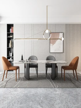 Итальянский легкий роскошный импортный стол из роскошного камня Pandora дизайнер высокого класса современный простой мраморный обеденный стол и чай