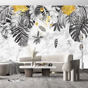 Спинка черепахи из пальмовых листьев, бамбук, мрамор, гостиная, спальня, 3d самоклеящиеся обои на заказ, фреска