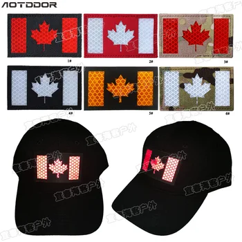 Светоотражающие нашивки с флагом Канады Canadia, затемняющие инфракрасные светоотражающие нашивки из ПВХ с лазерной резкой, резиновые нашивки