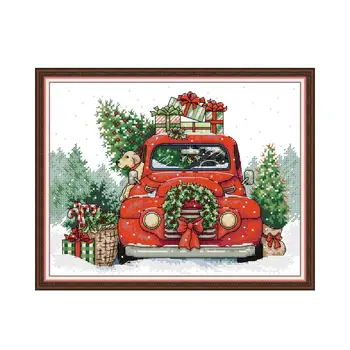 Joy Sunday DIY Готовим рождественские подарки Набор для вышивания крестиком Aida 14CT 11CT Холст, ткань, набор для вышивания Home Deco Painting