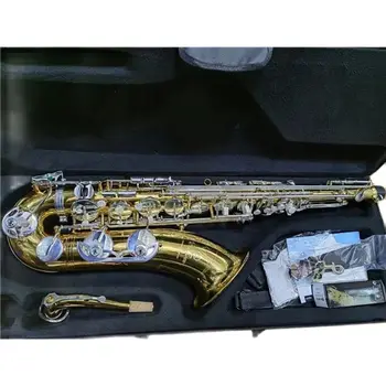 Популярный Тенор-саксофон Bb, покрытый золотым лаком YTS-82Z, Профессиональный Музыкальный инструмент из желтой латуни с аксессуарами в футляре
