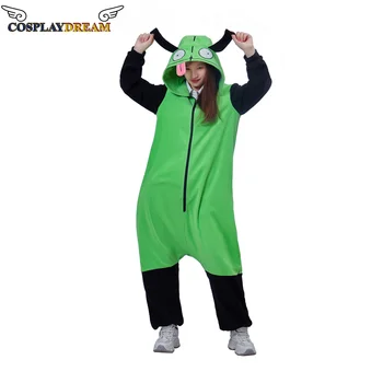 Cosplaydream Invader Zim Косплей костюм allien onesie пижамы Animal Onesie Пижамы Хэллоуин Карнавальный Пижамный костюм для вечеринки