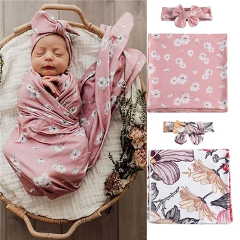 Детское одеяло для новорожденных хлопчатобумажное цветочное одеяло, пеленальное одеяло, супер мягкие постельные принадлежности для малышей, покрывало, корзина для дивана, одеяла для колясок