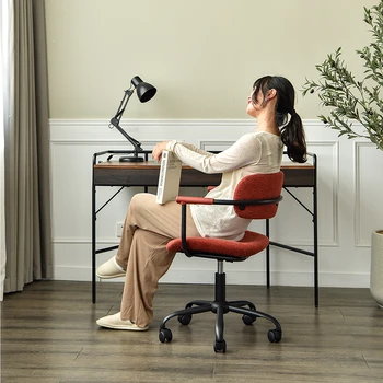 Современные тканевые офисные стулья, вращающееся игровое кресло, Скандинавская мебель для дома Со спинкой, Студенческий компьютерный стул, Стул для макияжа в спальне для девочек