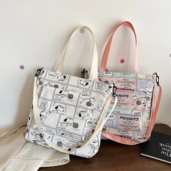 Сумка через плечо Snoopy для девочек, сумка большой емкости, весенняя женская сумка-мессенджер, дорожная сумка для хранения Y2K, Учебное пособие по моде