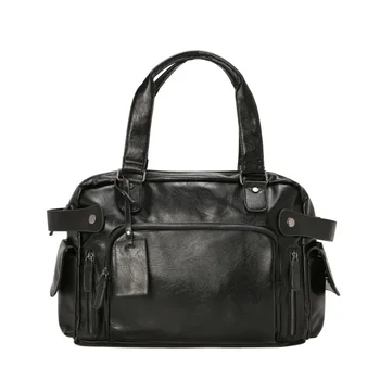 Новая мужская сумка, водонепроницаемая кожаная сумка, дорожная сумка большой емкости, многофункциональная спортивная сумка, однотонная черная сумка для багажа