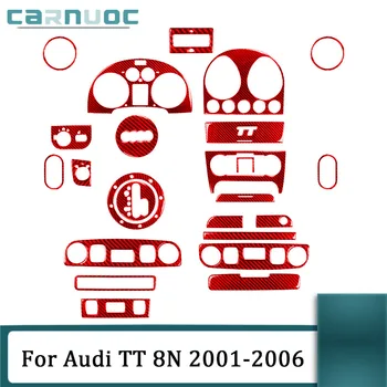 Красные наклейки из углеродного волокна для Audi TT 8N 2001 2002 2003 2004 2005 2006 Различные Детали Декоративные Аксессуары для интерьера автомобиля